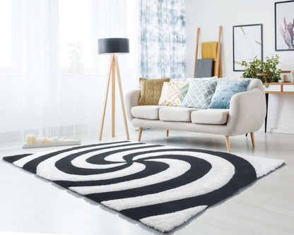 United Weavers Finesse Black Shag/Contemporary Machine Made Rug