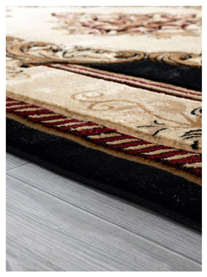United Weavers Bristol Black Modern/Contemporary Machine Made Rug
