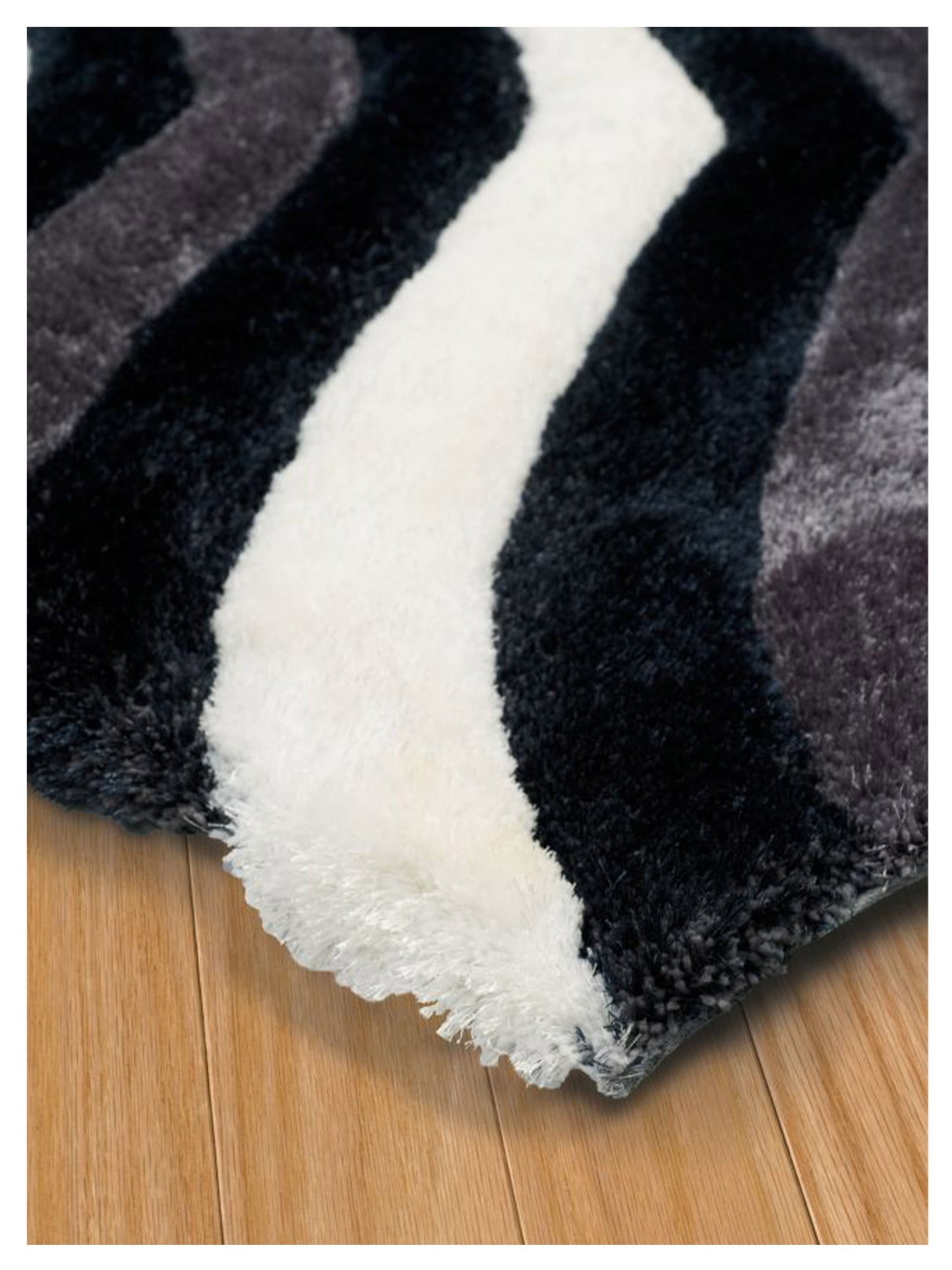 United Weavers Finesse Black Shag/Contemporary Machine Made Rug