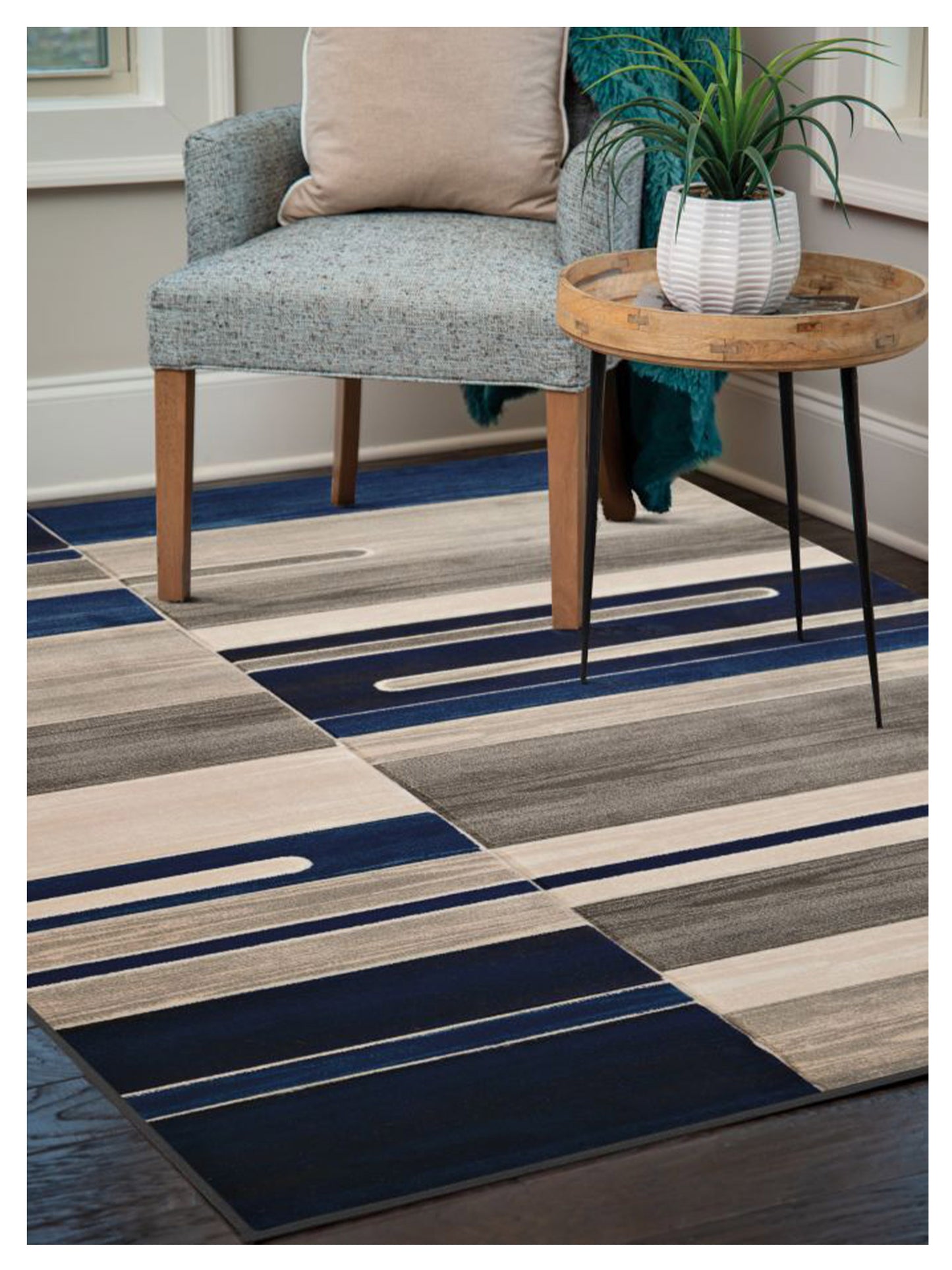 United Weavers Contours Denim Modern/Contemporary Machine Made Rug