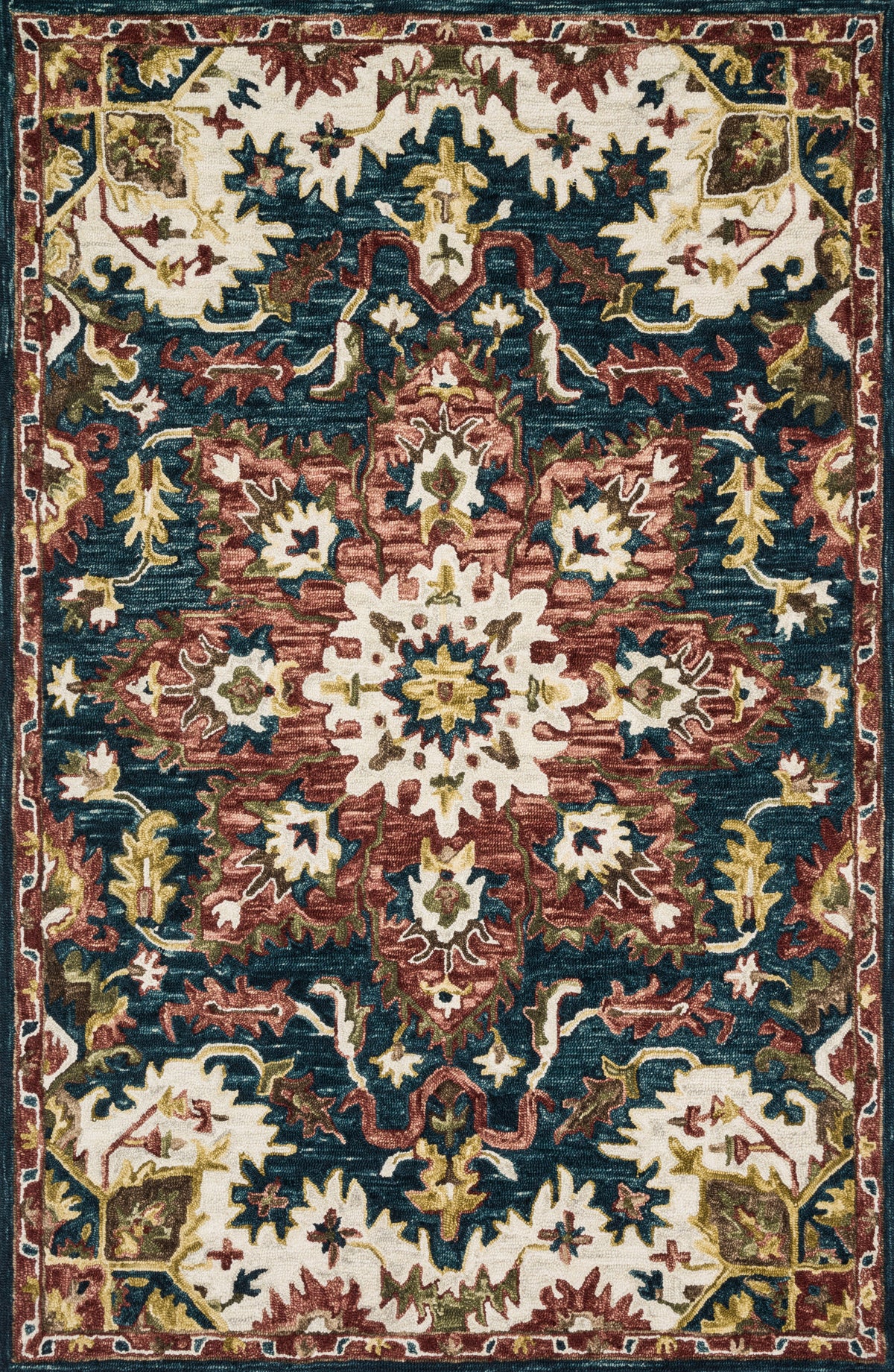 Loloi Rugs With Raspberry Loloi Victoria VK-13 Teal Raspberry Traditional Hooked Rug – Atlanta ...