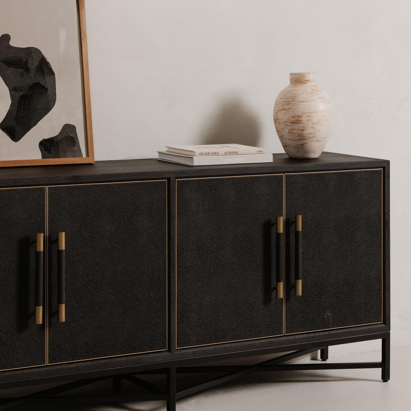 Moes Home Sideboards MAKO Black Art Deco Furniture