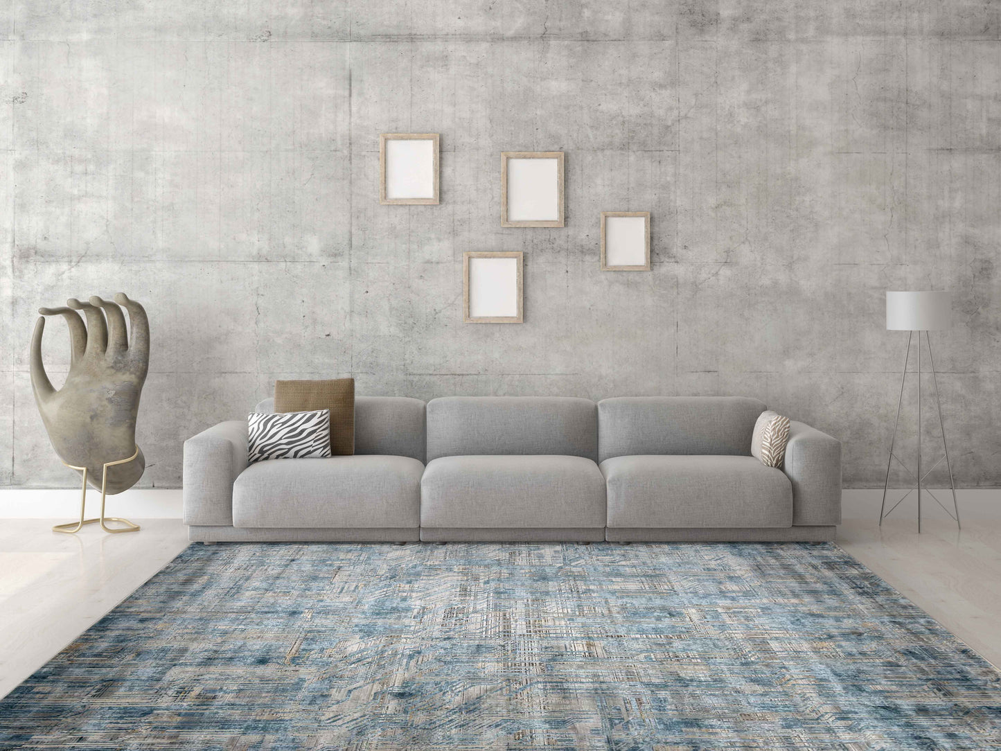 Artisan Venetian Blue Lt.Grey Machinemade Rug