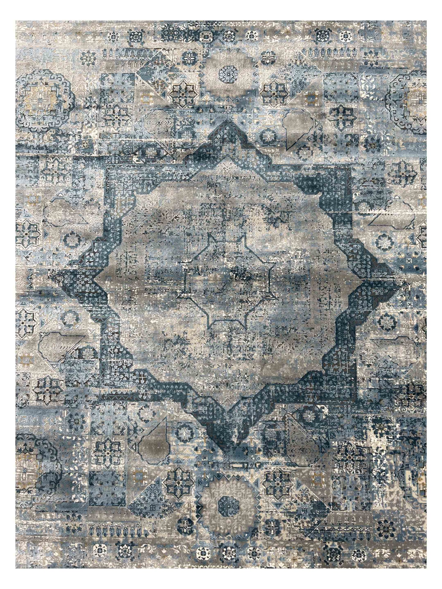 Artisan Venetian Teal Cream Machinemade Rug