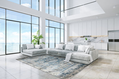 Artisan Venetian Teal Cream Machinemade Rug