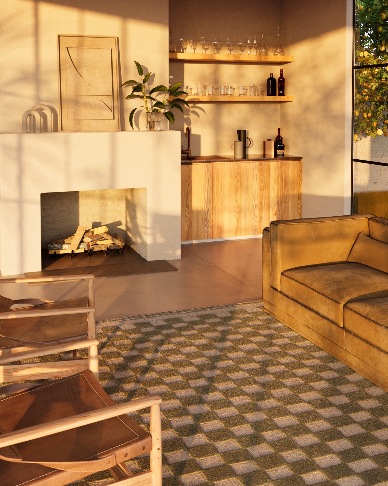 Momeni Willow  Green  Contemporary