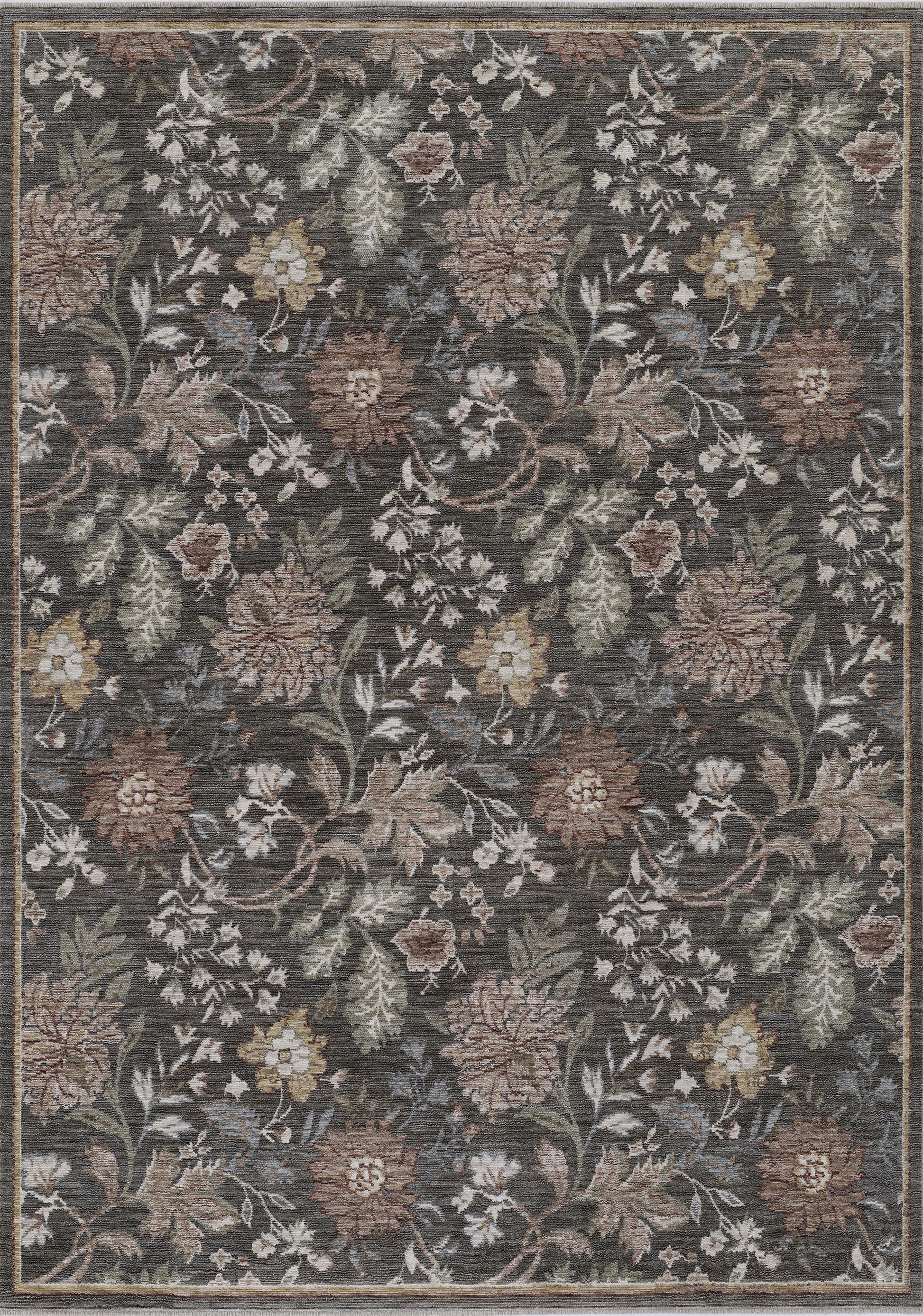 Momeni Wisteria  Charcoal  Traditional
