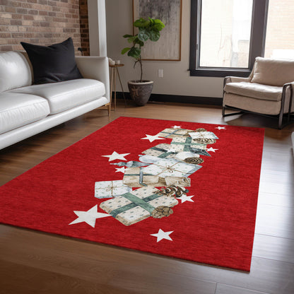 Dalyn Rugs Wonderland  Red  Holiday