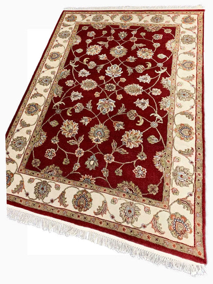 Artisan Winona Red Ivory Traditional Knotted Rug - Rugs - Artisan - Atlanta Designer Rugs