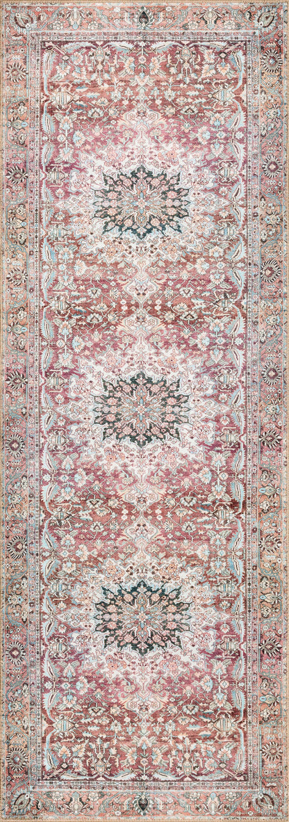 Loloi II Wynter  Tomato Teal Traditional