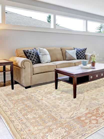 Artisan Julie Beige Coral Traditional Knotted Rug - Rugs - Artisan - Atlanta Designer Rugs