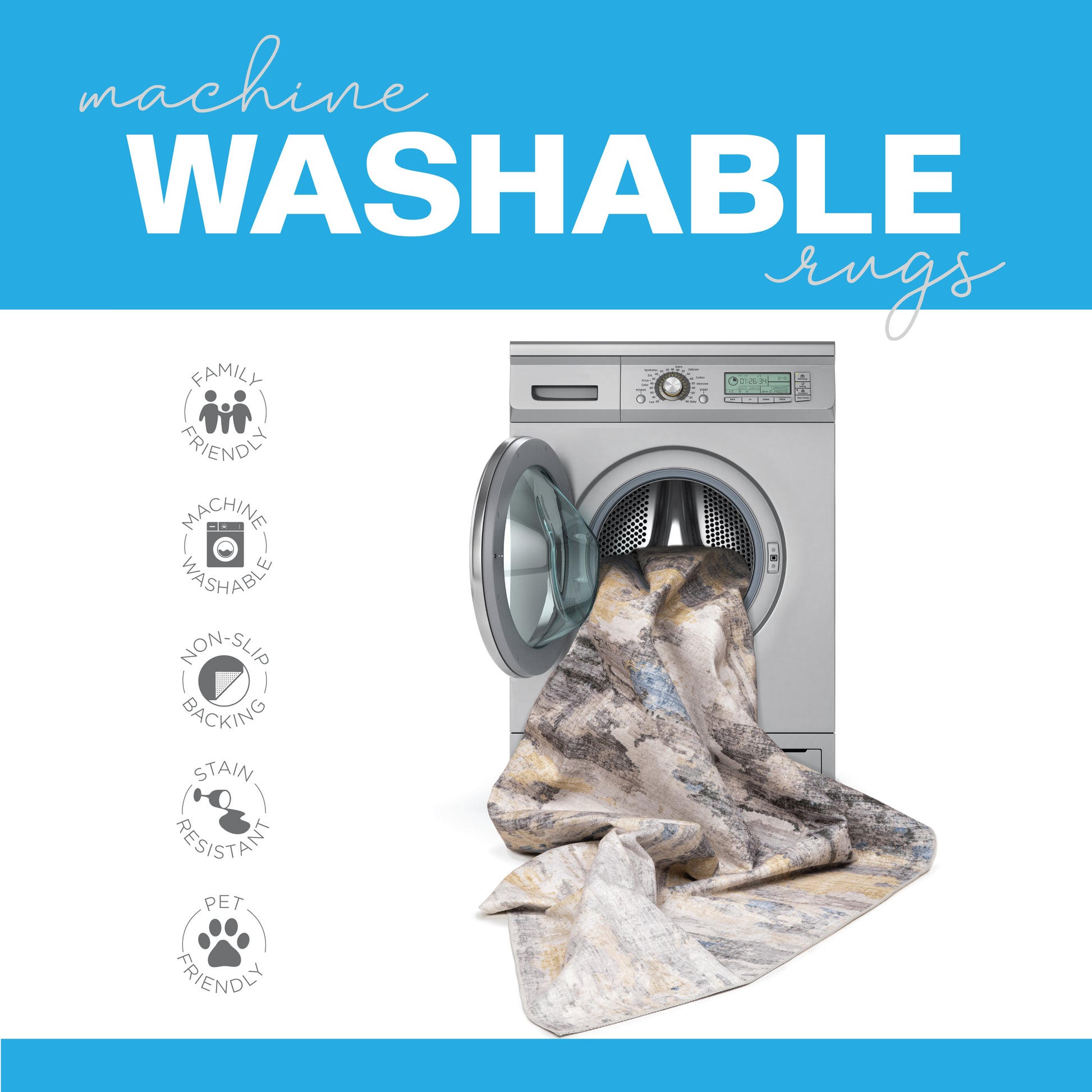 Oriental Weavers Sumter  Blue Ivory Modern & Contemporary