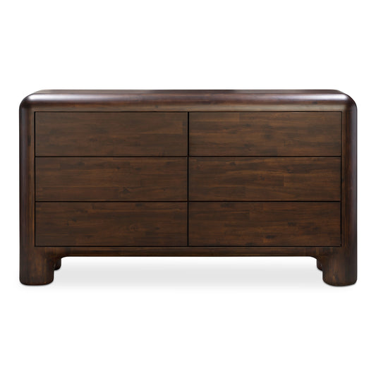 Moes Home Dressers Rowan Brown Mid-Century Modern Furniture