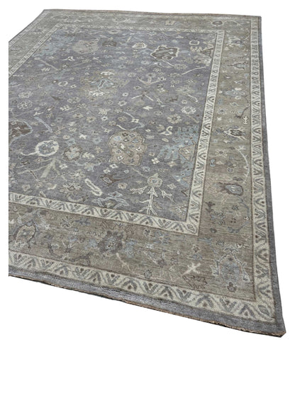 Artisan Julie Escape Grey Beige Transitional Knotted Rugs