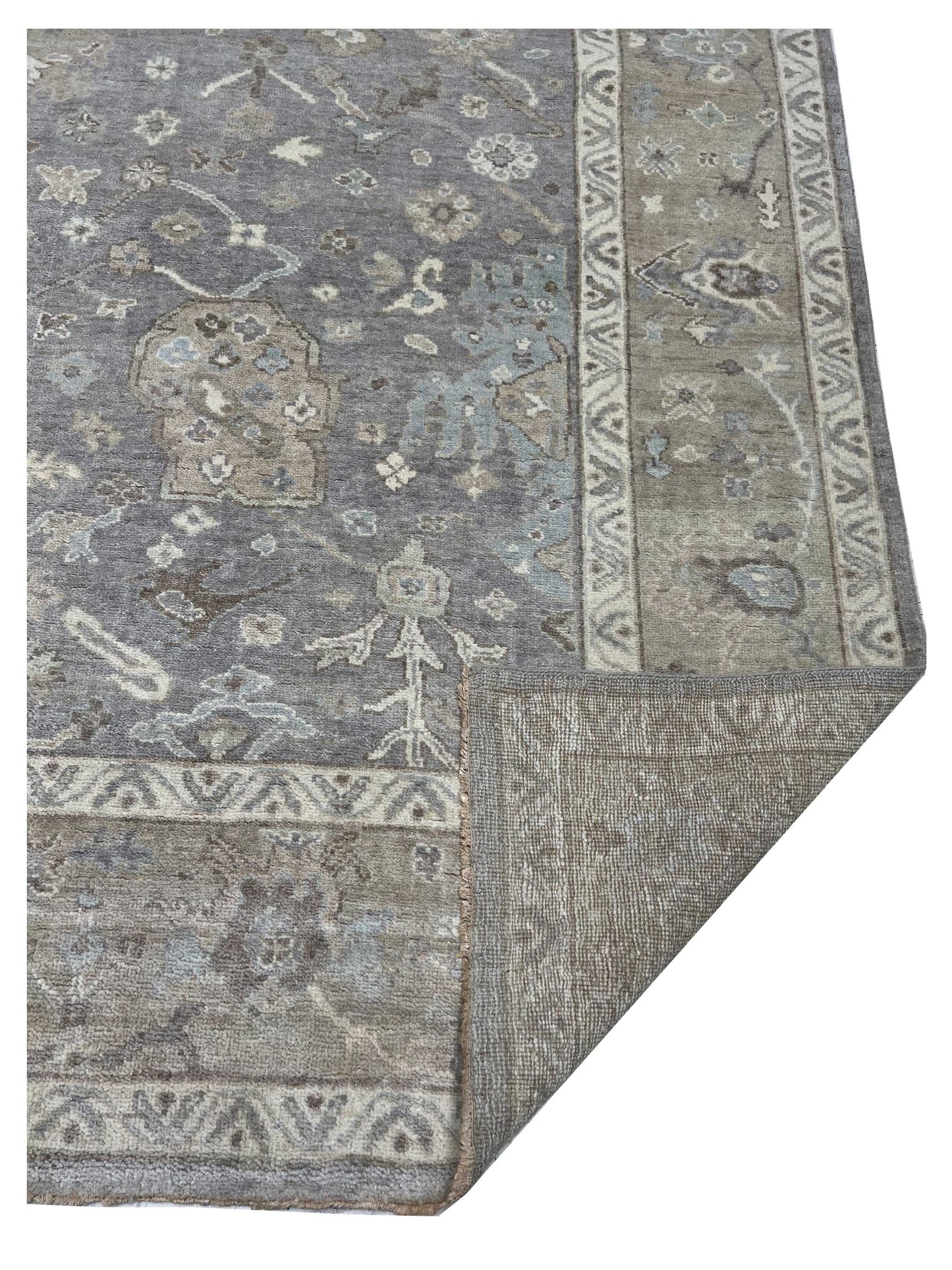 Artisan Julie Escape Grey Beige Transitional Knotted Rugs