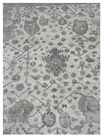 Artisan Julie Ivory Green Smoke Transitional Knotted Rugs