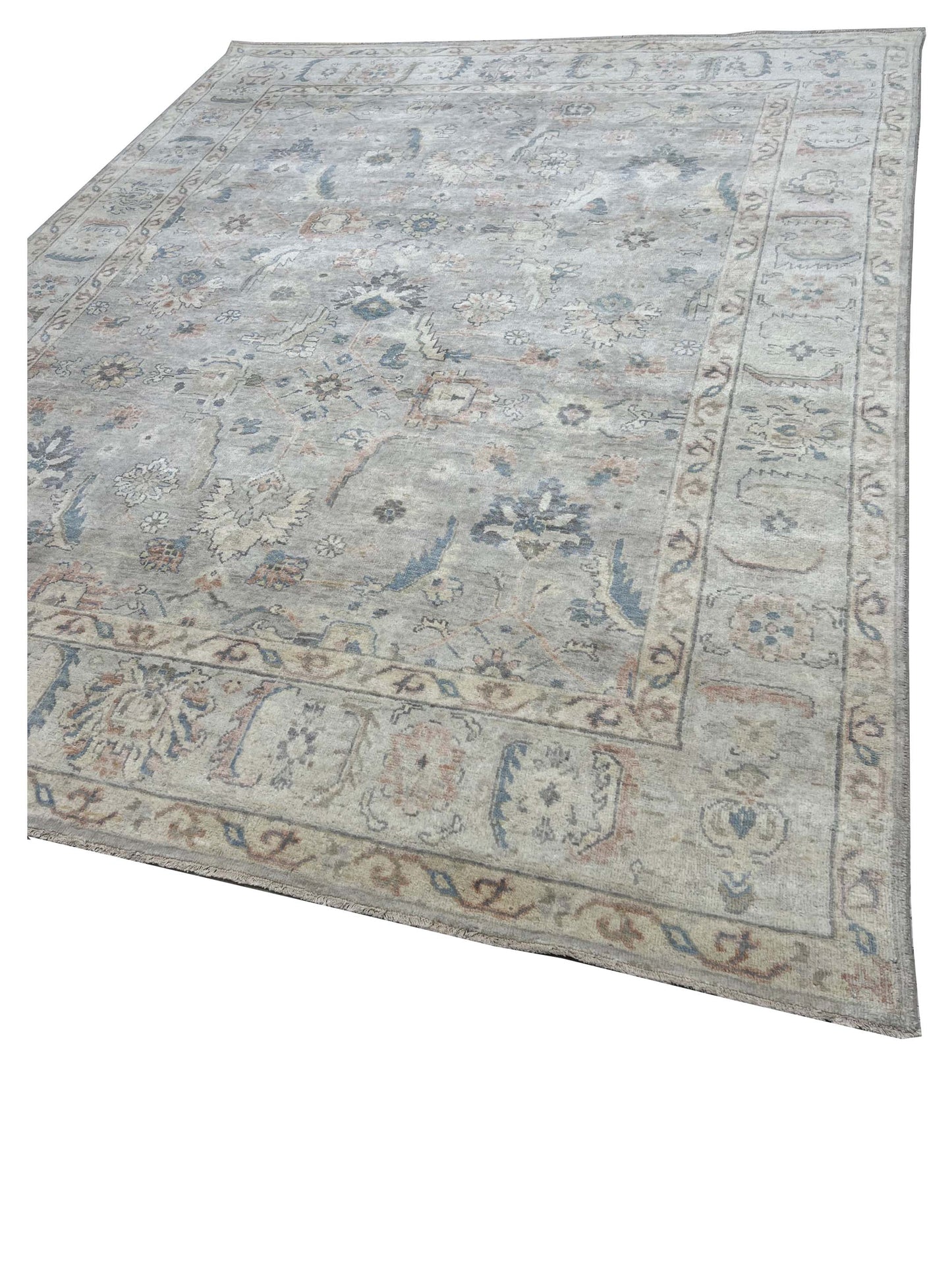 Artisan Julie Fog Grey Silver Transitional Knotted Rugs