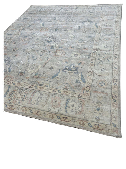 Artisan Julie Fog Grey Silver Transitional Knotted Rugs
