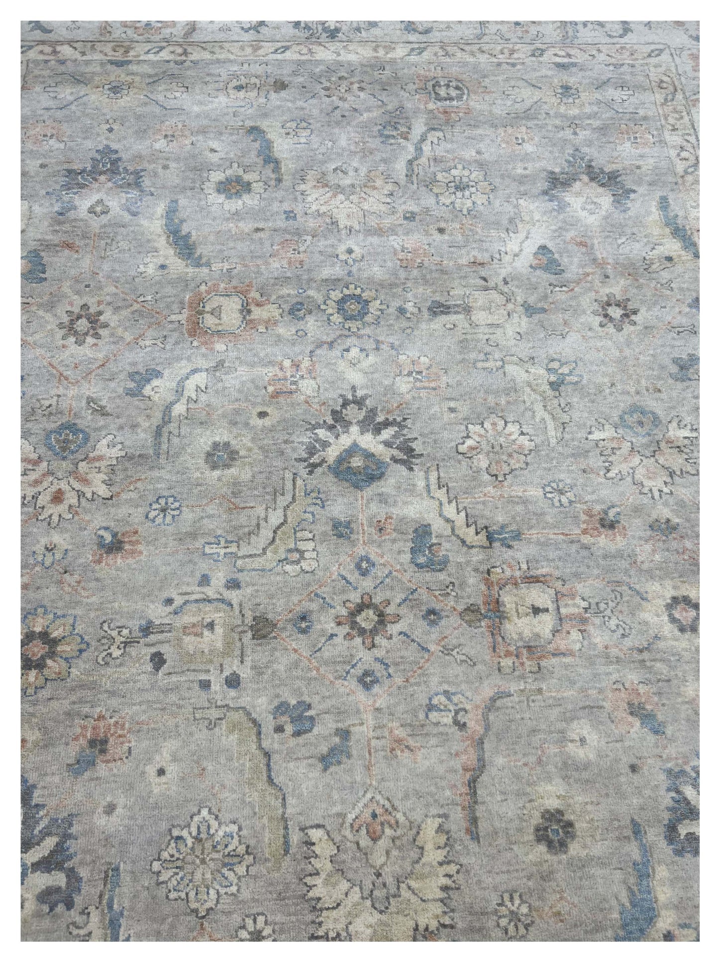 Artisan Julie Fog Grey Silver Transitional Knotted Rugs