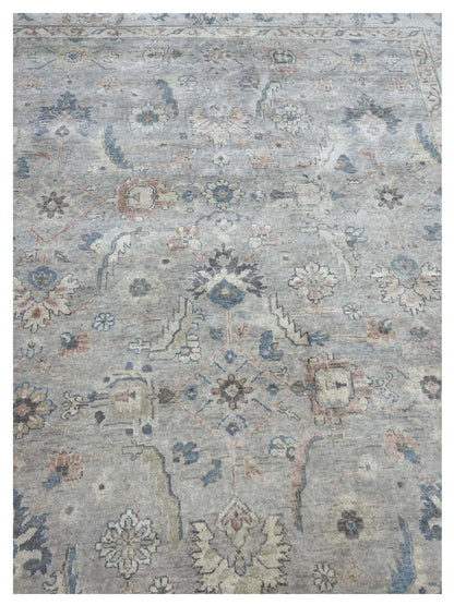 Artisan Julie Fog Grey Silver Transitional Knotted Rugs