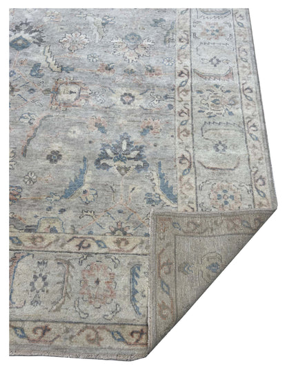 Artisan Julie Fog Grey Silver Transitional Knotted Rugs