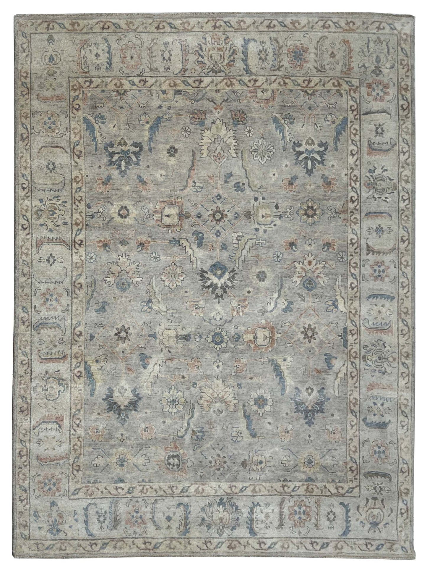 Artisan Julie Fog Grey Silver Transitional Knotted Rugs