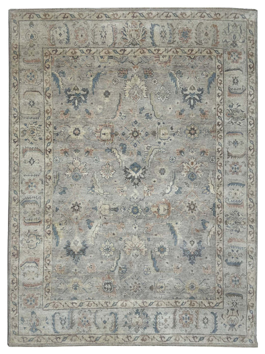 Artisan Julie Fog Grey Silver Transitional Knotted Rugs