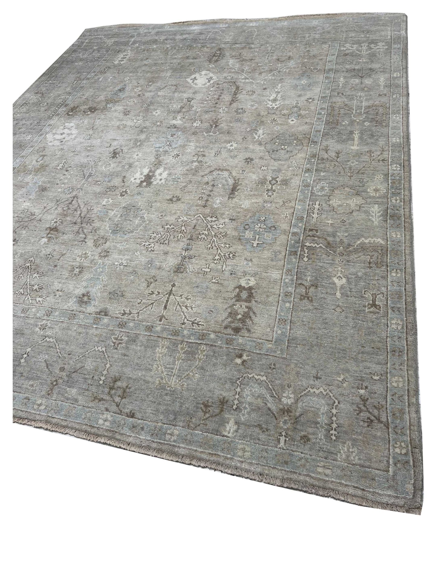 Artisan Julie Beige Sage Green Transitional Knotted Rugs