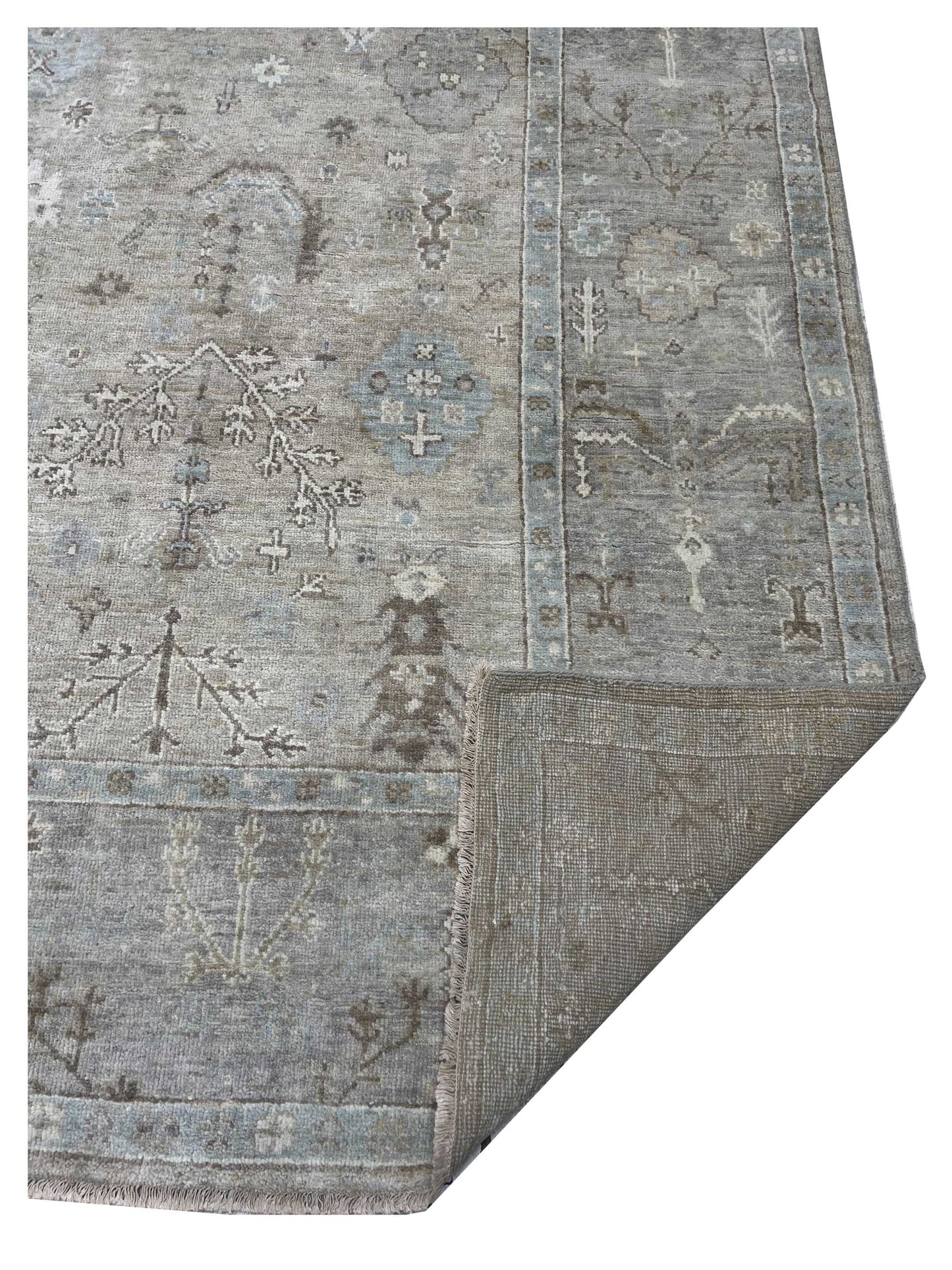 Artisan Julie Beige Sage Green Transitional Knotted Rugs