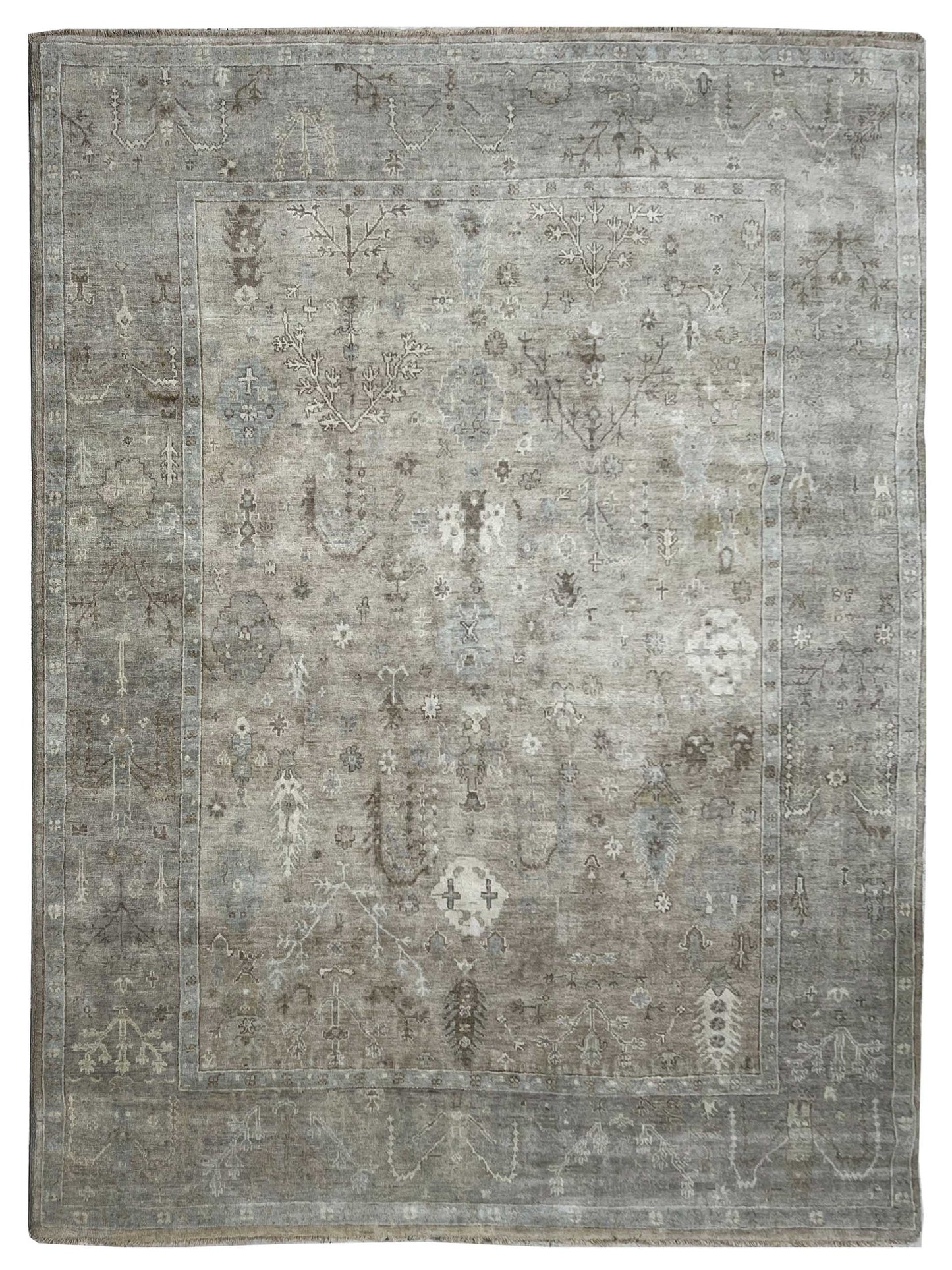 Artisan Julie Beige Sage Green Transitional Knotted Rugs