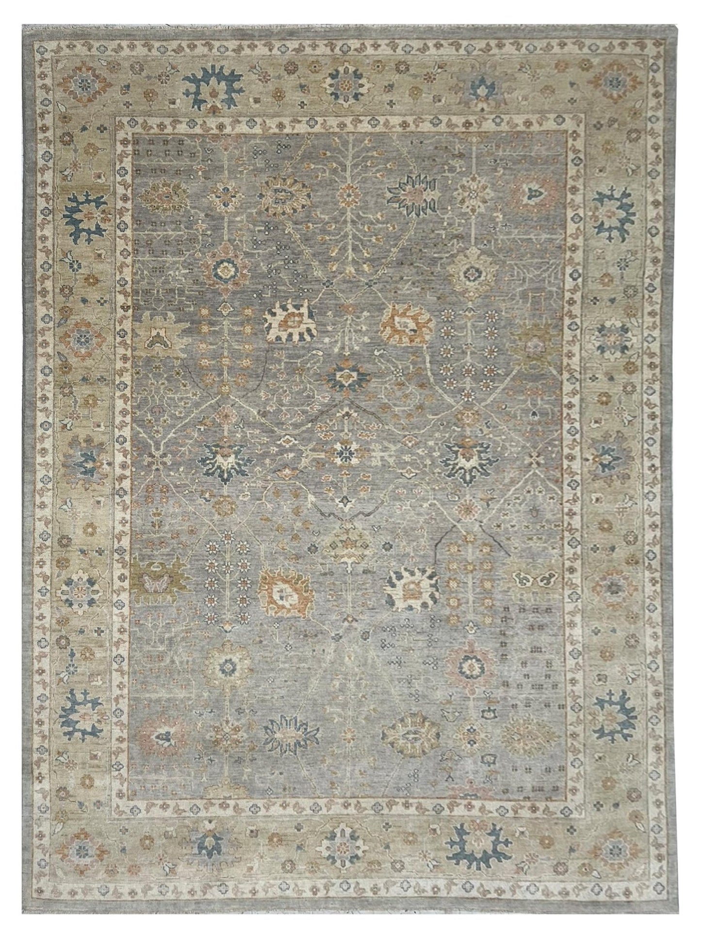 Artisan Julie Sage Green Gold Traditional Knotted Rug - Rugs - Artisan - Atlanta Designer Rugs