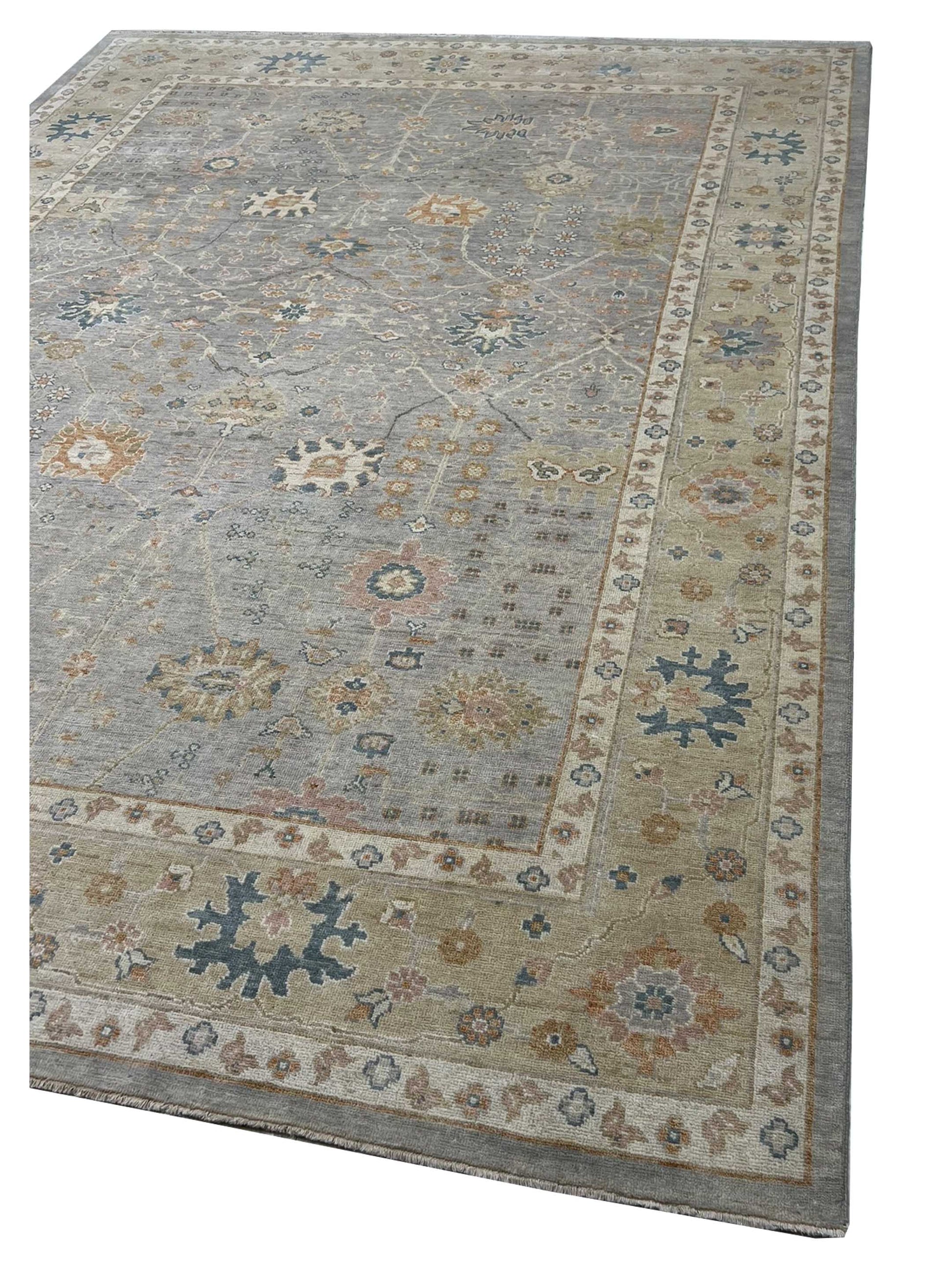 Artisan Julie Sage Green Gold Traditional Knotted Rug - Rugs - Artisan - Atlanta Designer Rugs