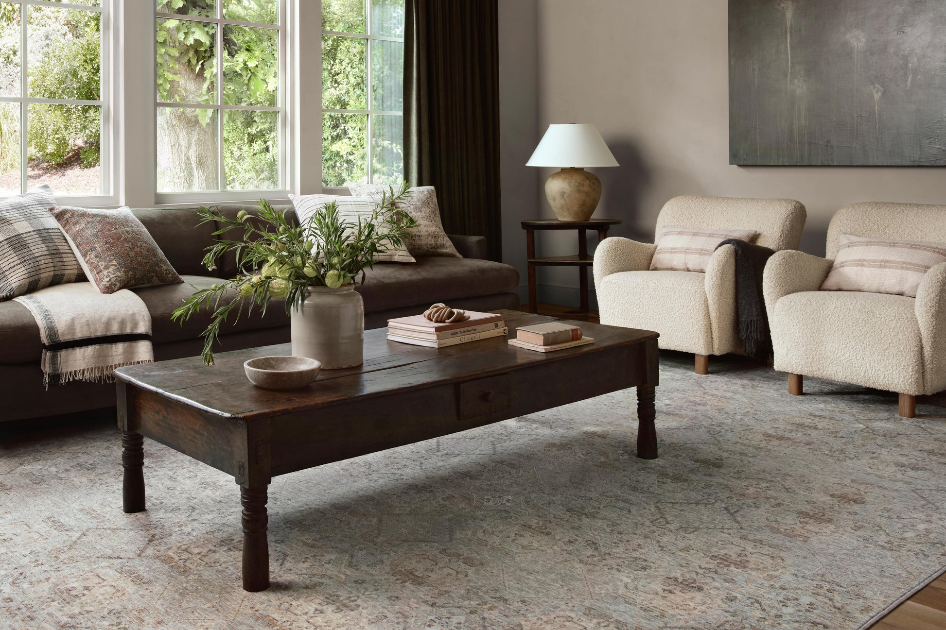 Amber Lewis x Loloi Zuma  Silver Multi Transitional