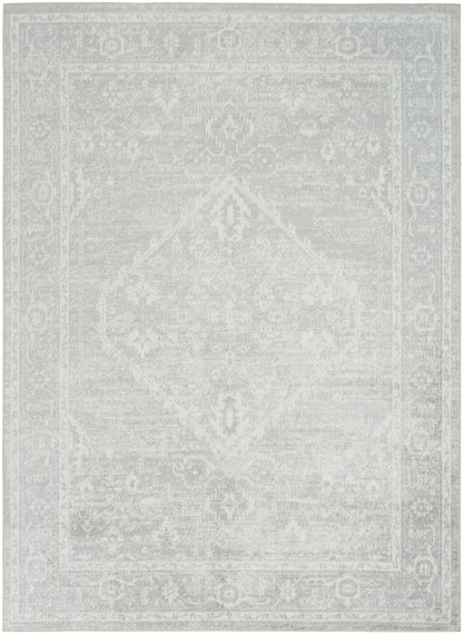Nourison Home Astra Machine Washable ASW11 Light Grey Traditional Power-loomed Rug