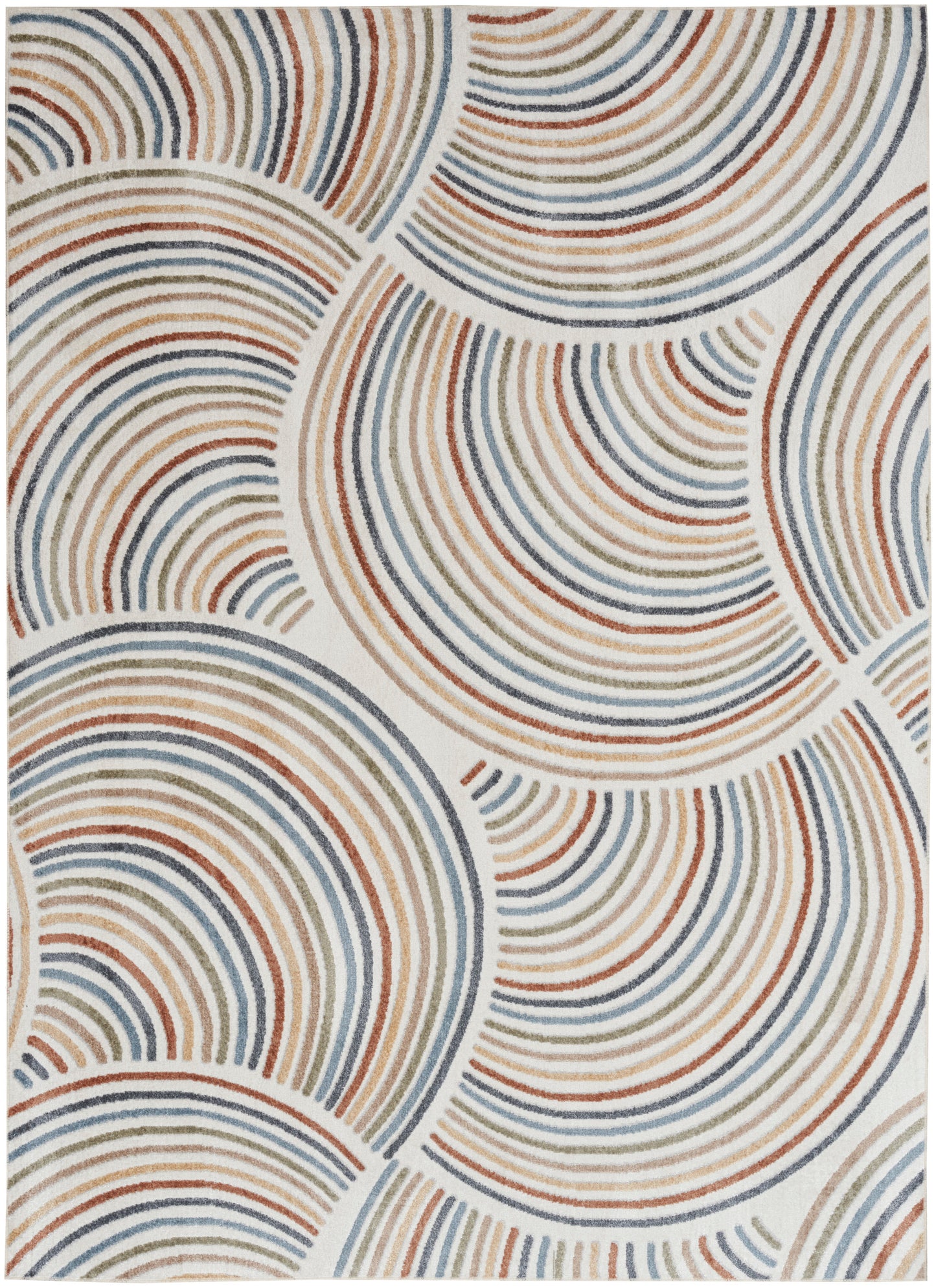 Nourison Home Astra Machine Washable ASW08 Ivory Multicolor Contemporary Power-loomed Rug