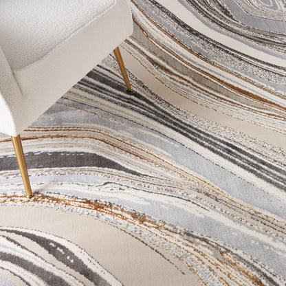 Nourison Home Glitz  Grey Gold  Contemporary