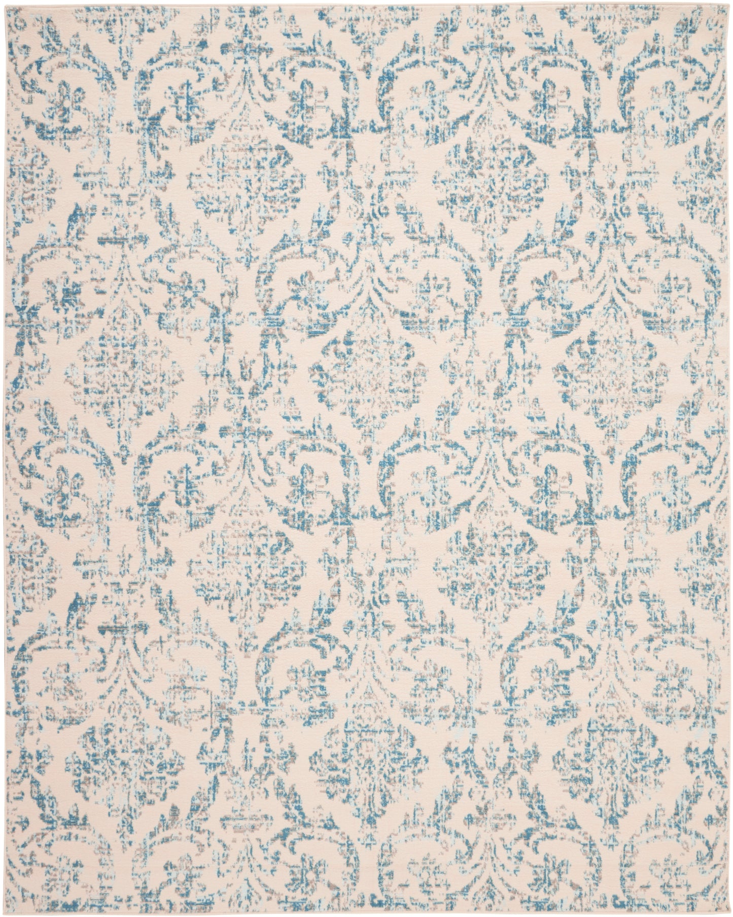 Nourison Home Jubilant JUB09 Ivory Blue Transitional Power-loomed Rug