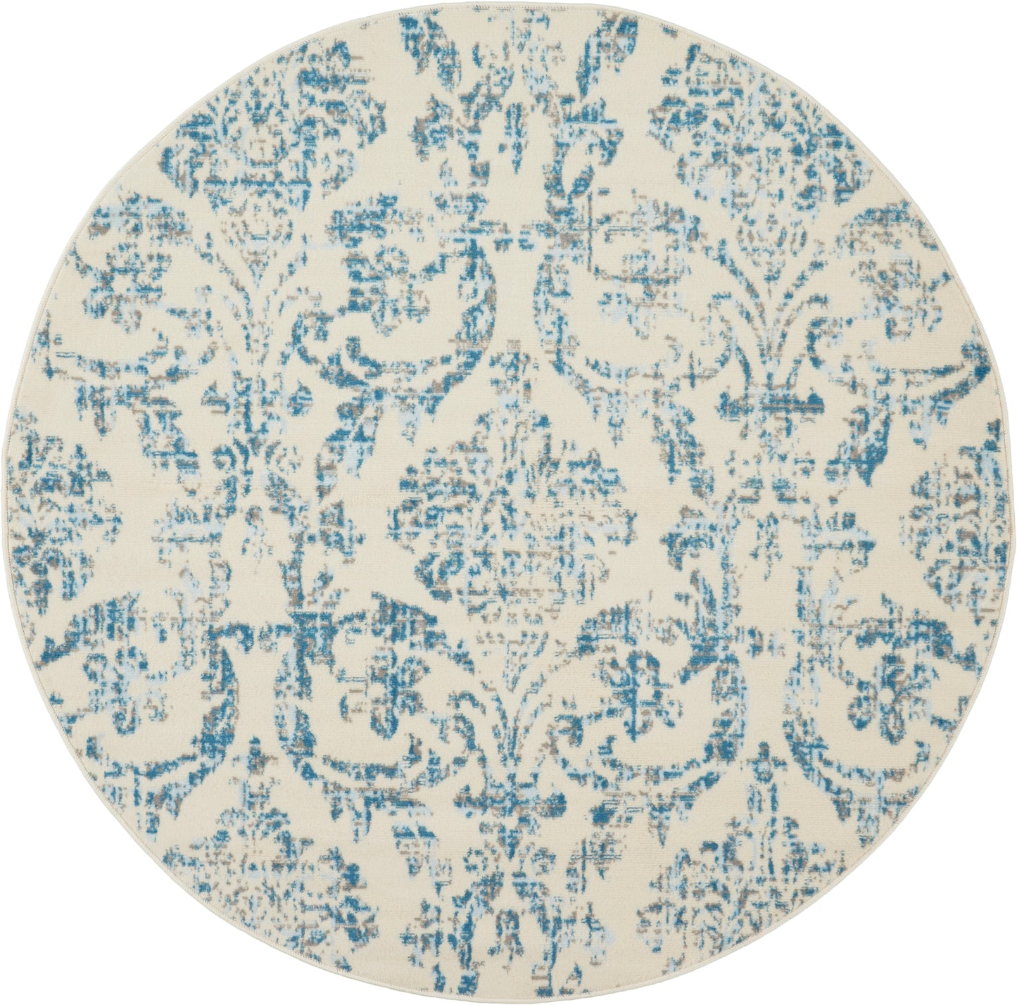 Nourison Home Jubilant JUB09 Ivory Blue Transitional Power-loomed Rug