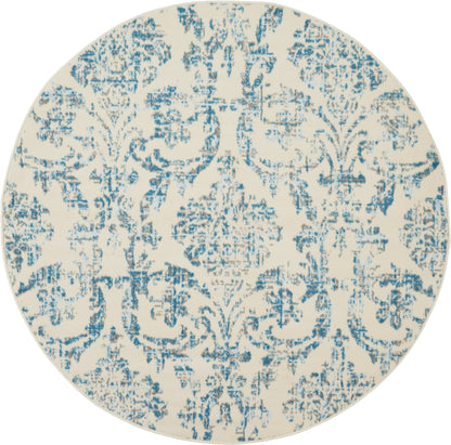 Nourison Home Jubilant JUB09 Ivory Blue Transitional Power-loomed Rug