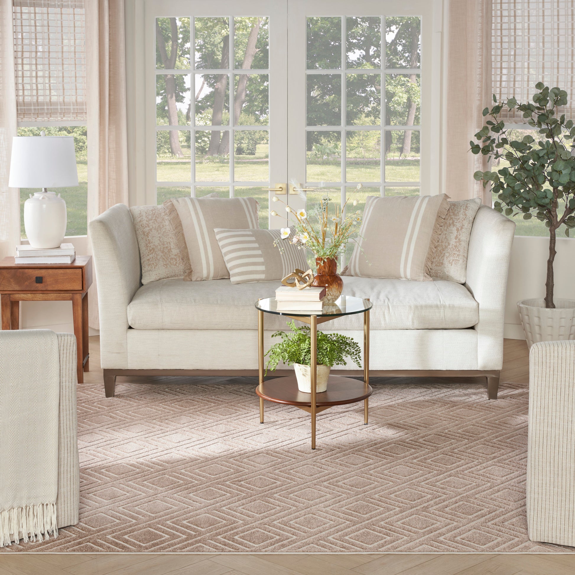 Nourison Home Care Free  Brown  Contemporary