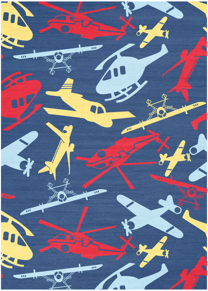 Nourison Home Imagination IMA06 Navy Multicolor Contemporary Machine Printed Rug