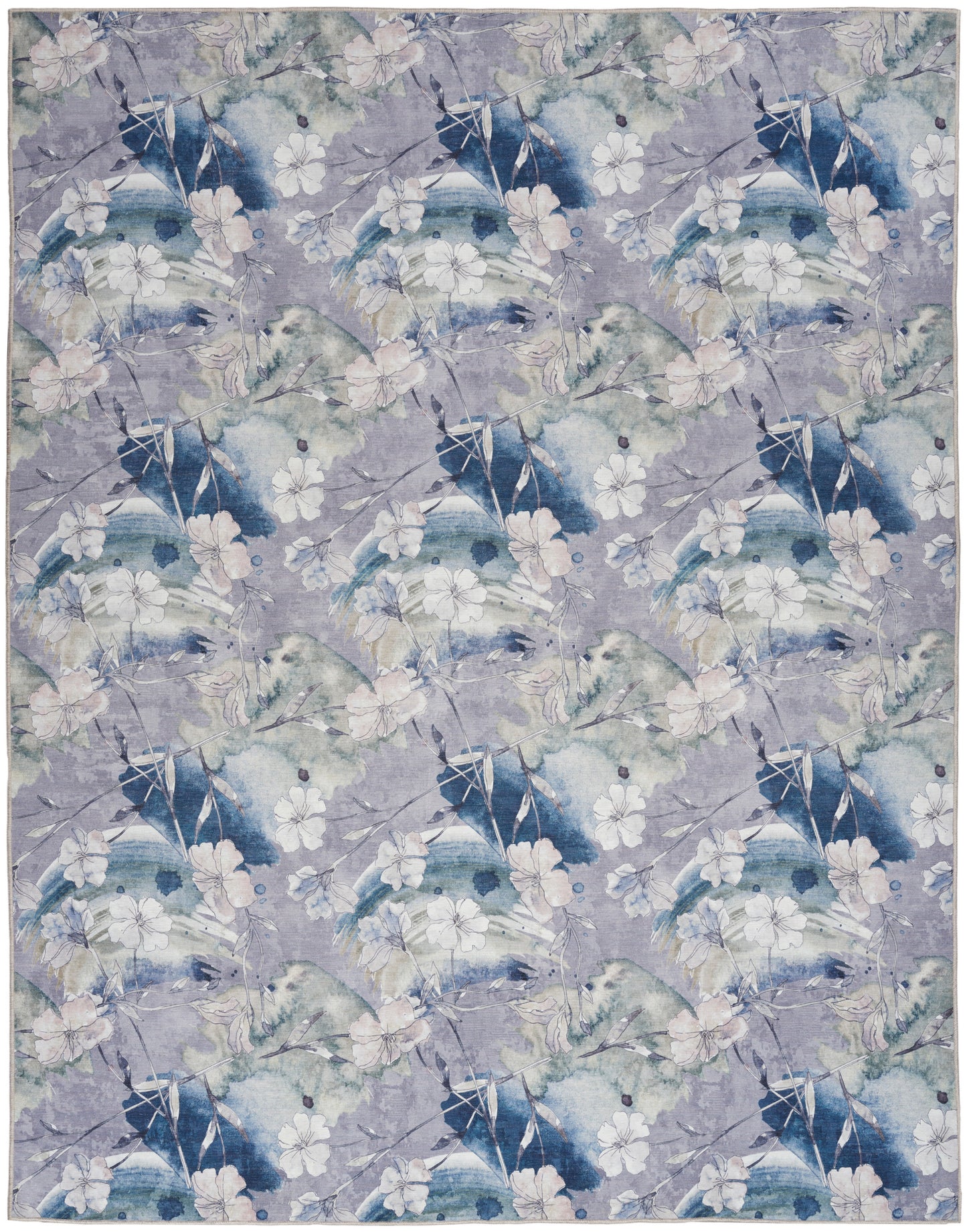 Nourison Home Nourison Washables NWB07 Grey Blue Traditional Power-loomed Rug