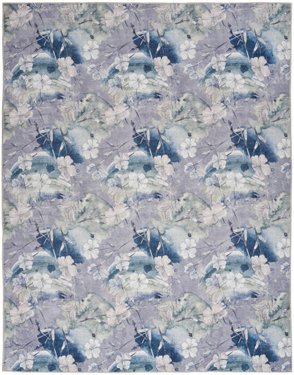 Nourison Home Nourison Washables NWB07 Grey Blue Traditional Power-loomed Rug