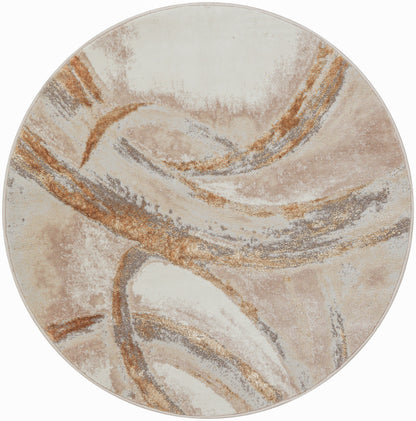 Nourison Home Splash BSK01 Beige Grey Contemporary Power-loomed Rug