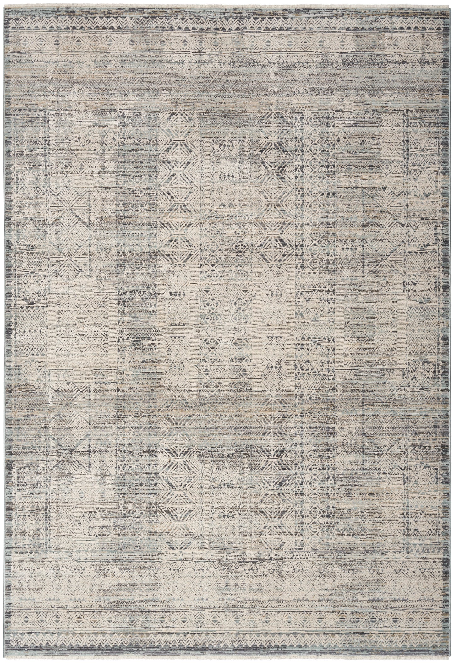 Nourison Home Lynx LNX06 Ivory Blue Transitional Power-loomed Rug