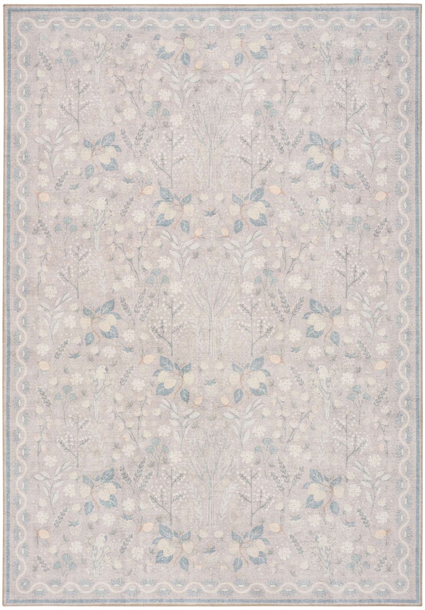 Nourison Home Botanical Washables BOT04 Grey Multicolor Contemporary Machine Woven Rug