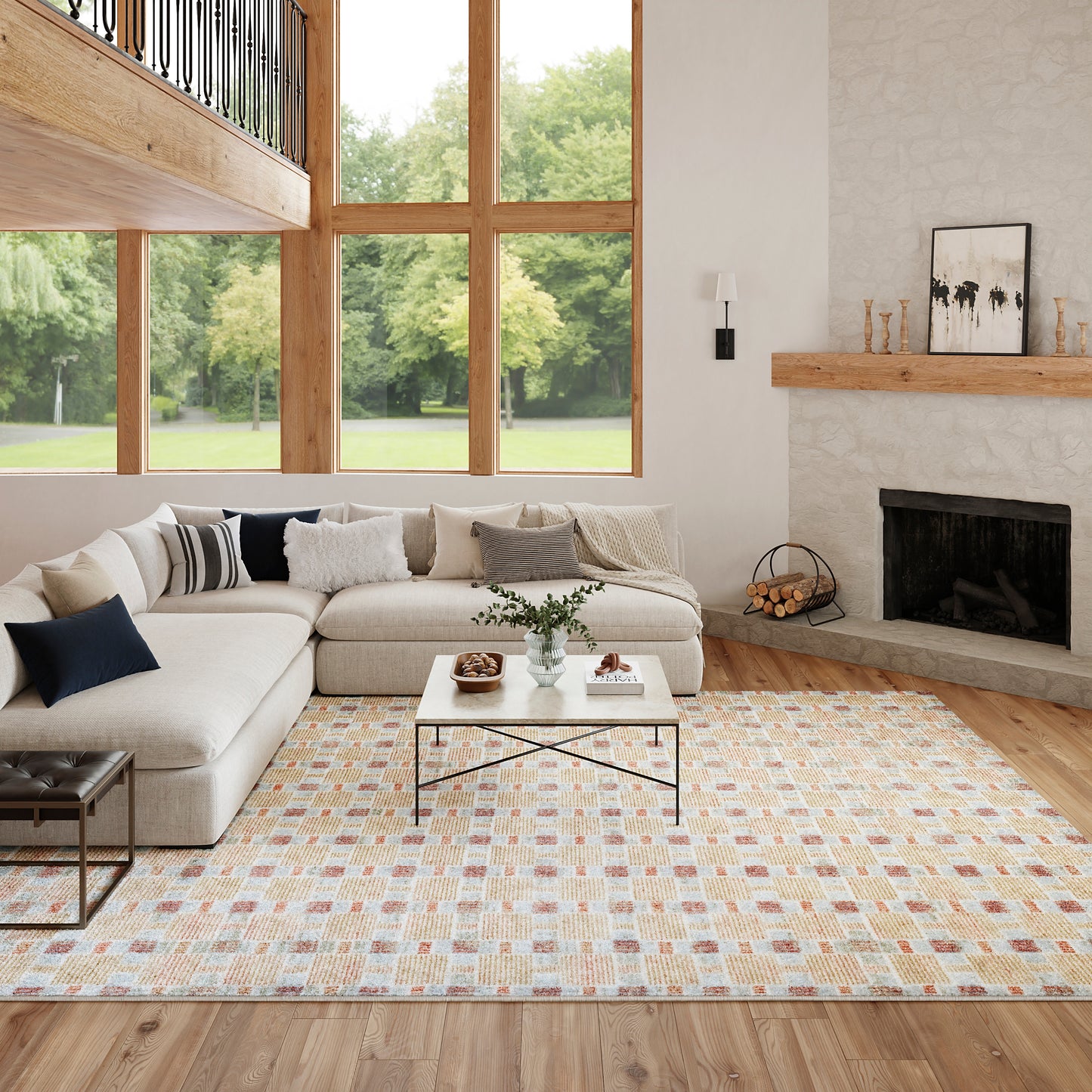 Nourison Home Nordic  Rust Multicolor  Contemporary
