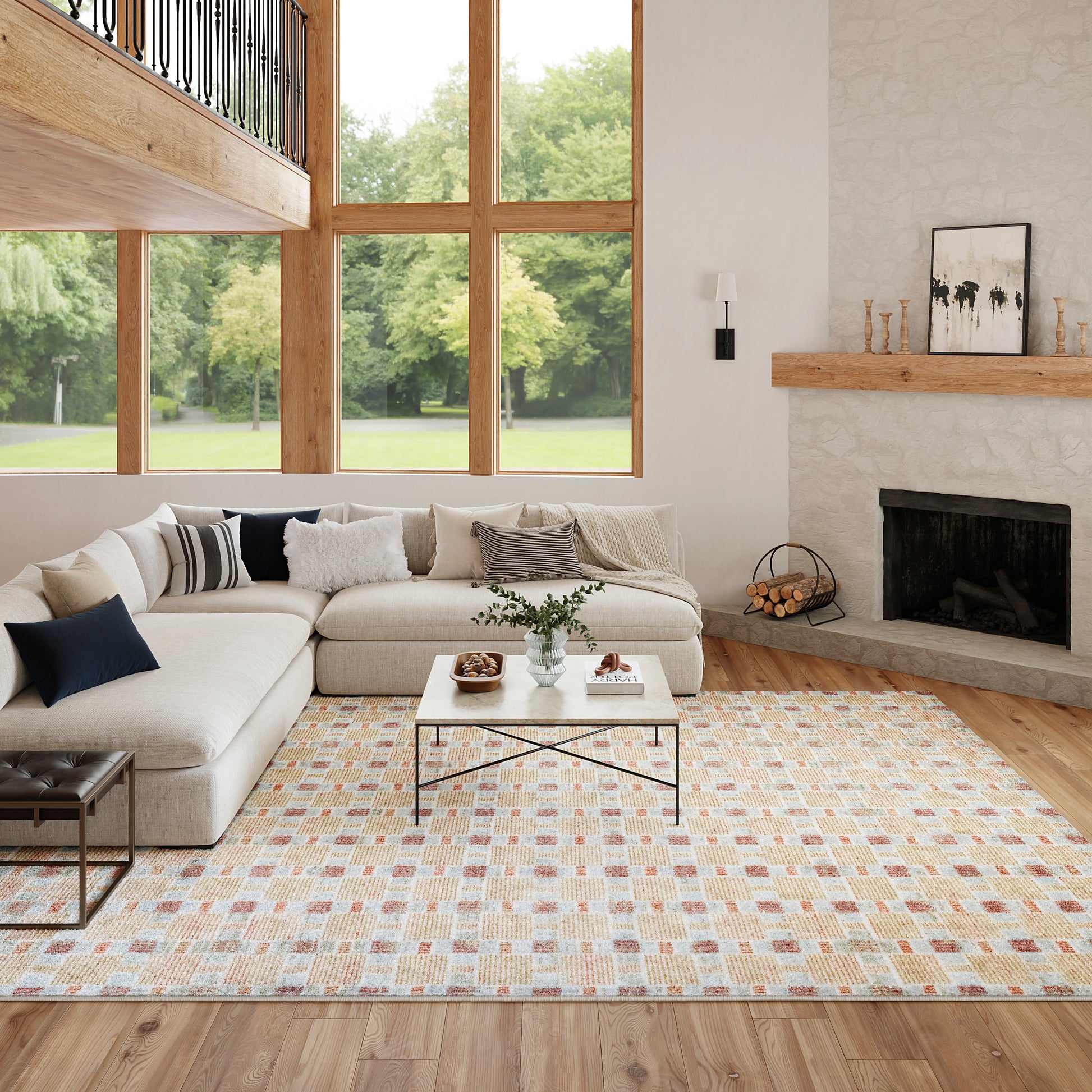 Nourison Home Nordic  Rust Multicolor  Contemporary