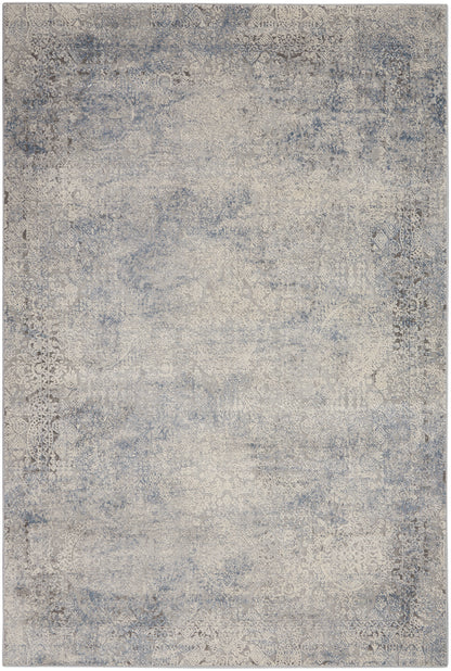 Nourison Home Rustic Textures RUS09 Ivory Light Blue Contemporary Power-loomed Rugs