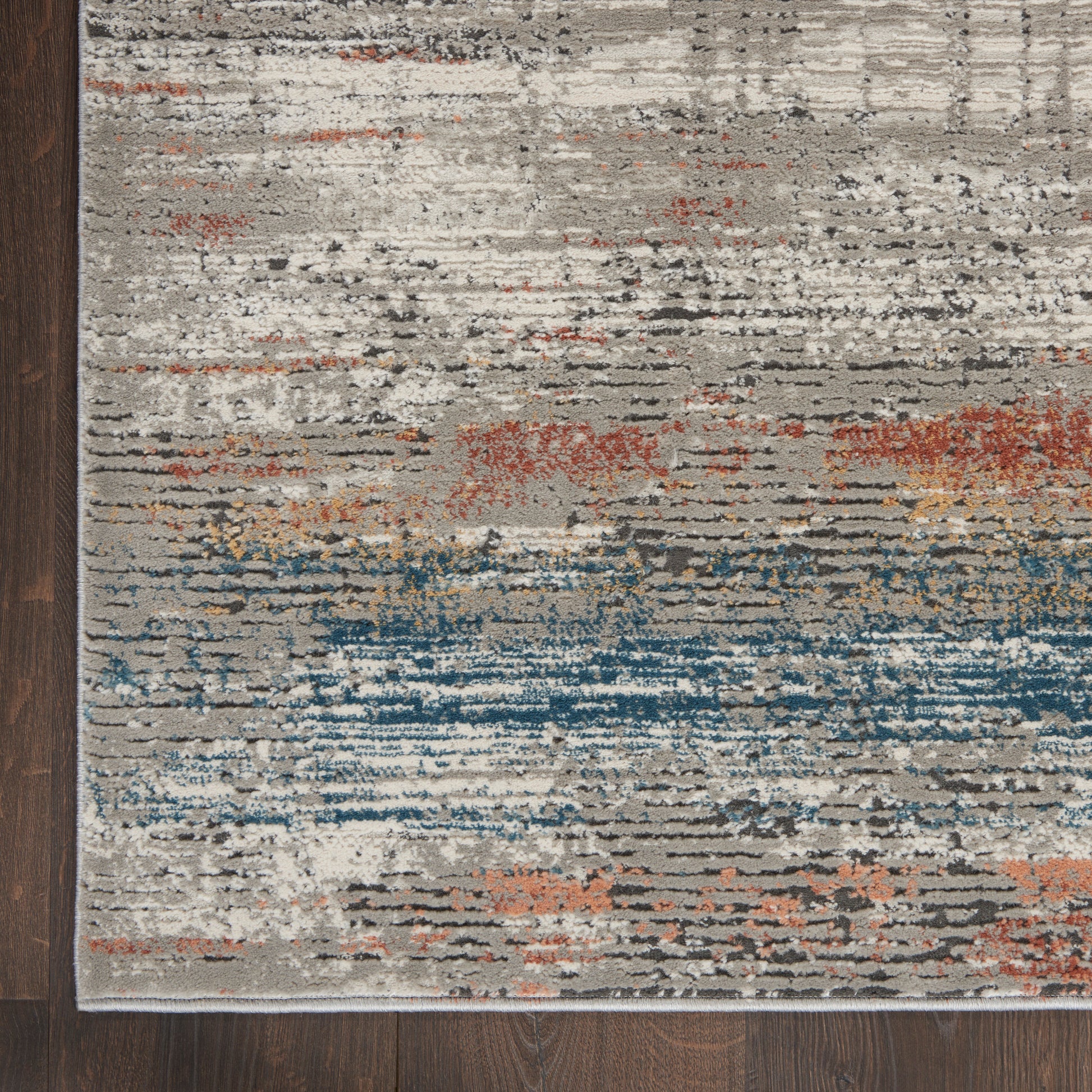 Nourison Home Rustic Textures  Grey Multicolor  Contemporary